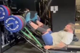 Tom Stoltman Leg Presses a Monstrous 800 Kilograms (1,763.7 Kilos) for Reps in Shaw Basic Coaching