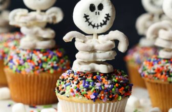 Skeleton Halloween Cupcakes (Step by Step)
