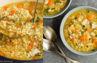 Rooster and Rice Soup Loaded with Veggies & Rice