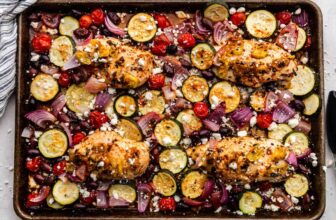 Sheet Pan Greek Rooster and Veggies